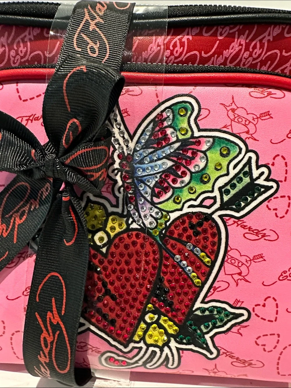 NWT Ed Hardy (2) piece Cosmetics bag Set.